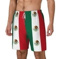 thumbnail image 5 of Men's 2 in 1 Swim Trunks with Compression Liner Mexican Flag Quick Dry Beach Shorts, 5 of 6