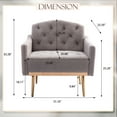 thumbnail image 3 of Muumblus Modern Accent Chair, Teddy Upholstered Single Sofa Chair Sherpa Arm Chair for Living Room and Bedroom, Comfy Armchair with Metal Legs, Gray, 3 of 9
