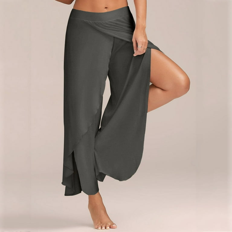 YUHAOTIN Yoga Pants for Women Long Women'S Solid Color Split High