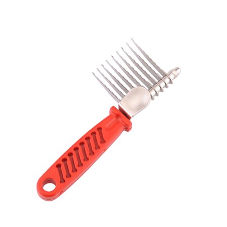 LEORX Pet Dematting Tool with Long Blades for Comfortable Grooming Experience Red PP Material