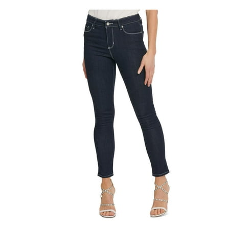 DKNY Womens Denim High Rise Ankle Jeans Blue 27