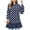 #0255-Blue, variant on Uootdi Long Sleeve Shirts for Women Crewneck Ruffle Hem Floral Print Gradient Gift Basic Loose Tunic Tops Beach Vacation Clothes