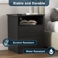 thumbnail image 3 of 2 Drawer Bedroom Nightstand with Open Shelves, Black Bedside Table, 3 of 10