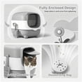 thumbnail image 3 of Fully Enclosed Cat Litter Box, Large Hooded Kitty Litter Pan with Flip-Top, Odor Control & Anti-Tracking, for Cats Up to 22 lbs, Detachable Design with Scoop, 4 Colors, 3 of 8