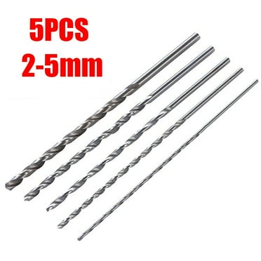 5Pcs Hss 150mm 2-5mm Extra Long Straight High Speed Steel Shank Drill Bits Set