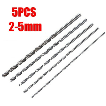 

BAMILL 5pcs HSS 150mm 2-5mm Extra Long Straight High Speed Steel Shank Drill Bits Set