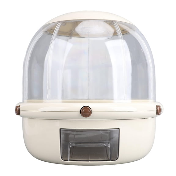 BOKYAN 360° Rotating Dual‑Layer Grain Dispenser – 6‑Compartment Food‑Grade PET Rice, Beans & Dry Food Storage for Kitchen Counter Organization