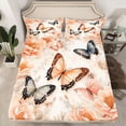 thumbnail image 2 of Homewish Flying Butterflies 4 Pieces Queen Sheet Sets For Female Teens Adults,Floral Blossoms Ultra Soft Flat Sheet,Spring Garden Queen Fitted Sheet,Super Cozy Room Decor, 2 of 7