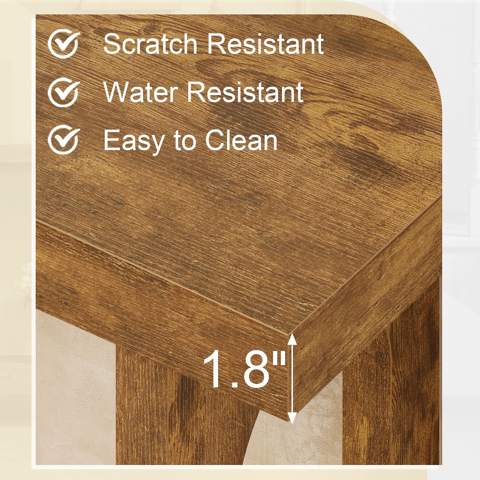 Tarnorci 54.33" Console Table, Narrow Entryway Sofa Table with Storage Shelves, Brown