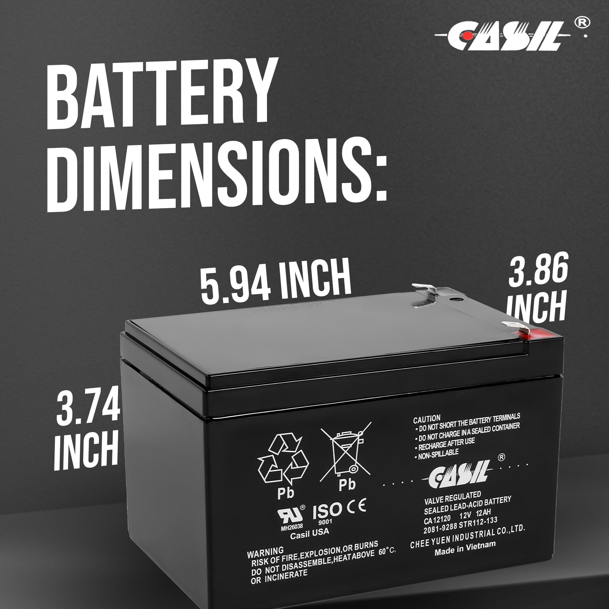 2 Pack 12v 12ah F2 Sealed Lead Acid AGM Rechargeable Deep Cycle Battery