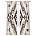 thumbnail image 7 of Black Brown Sheer Curtains 96 Inch Length 2 Panels Set, Boho Vintage Southwestern Ethnic Geometric Voile Window Treatment Semi Sheer Long Curtains Drapes for Bedroom/Living Room/Kitchen 52"x96"x2, 7 of 7