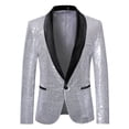 thumbnail image 1 of Traje casual para hombre, escenario personalizado, presentador de presentaciones, MC, traje con lentejuelas de color sólido, chaqueta para hombre, 1 of 5