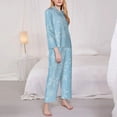 thumbnail image 3 of Vsdgher Snowflake Snowing Pajamas Set Long Sleeve Sleepwear Womens Button Down Nightwear Pj Sets-Small, 3 of 7