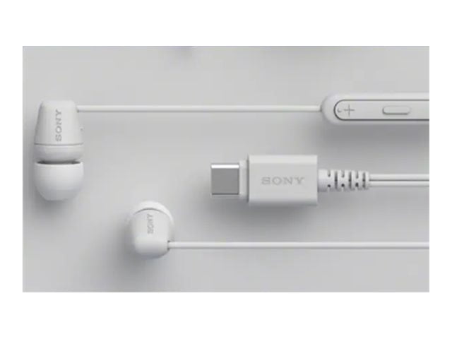 Sony IER-EX15C USB-C Wired Earphones - Plug and Play In-Ear Headphones with Mic and Volume Control (White)
