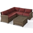 thumbnail image 4 of Crosley Furniture Bradenton 4 Piece Fabric Patio Sectional Set in Sangria Red, 4 of 11