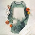 thumbnail image 5 of Mini vestido de manga larga con escote ancho y estampado de letras Tie-dye para mujer, vestido básico adelgazante delgado Fridja  nbo2116, 5 of 5