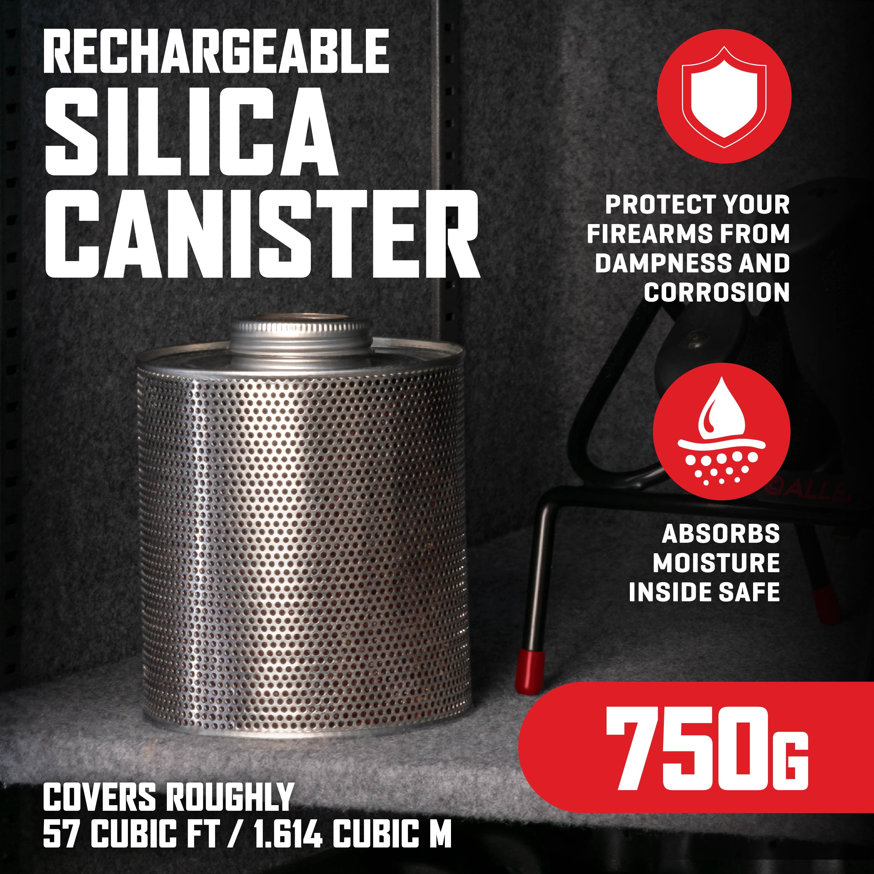 Allen Company Rechargeable Silica Canister Desiccant, 750 g