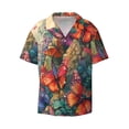 thumbnail image 3 of Cauagu Butterflies On Rocky Cliff Men's Short Sleeve Button Down Hawaiian Shirt for Men Bowling Shirts Casual Summer Beach Shirt,Small, 3 of 6