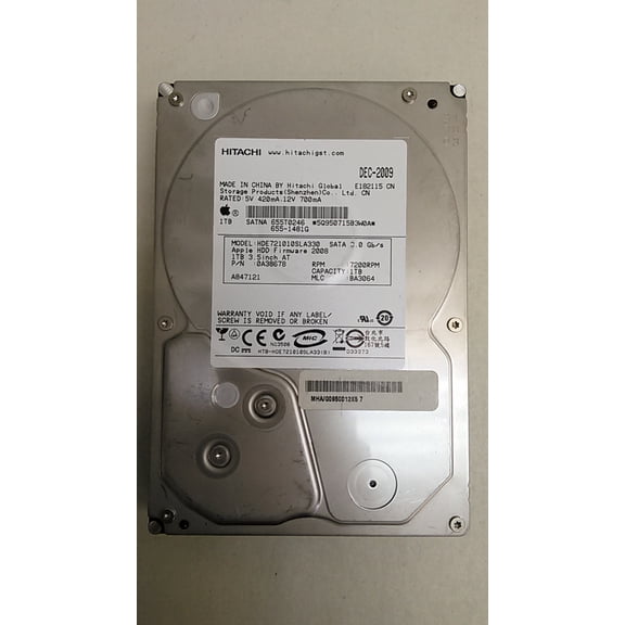 Pre-Owned Hitachi Apple HDE721010SLA330 1 TB 3.5 in SATA II Desktop Hard Drive (Good)