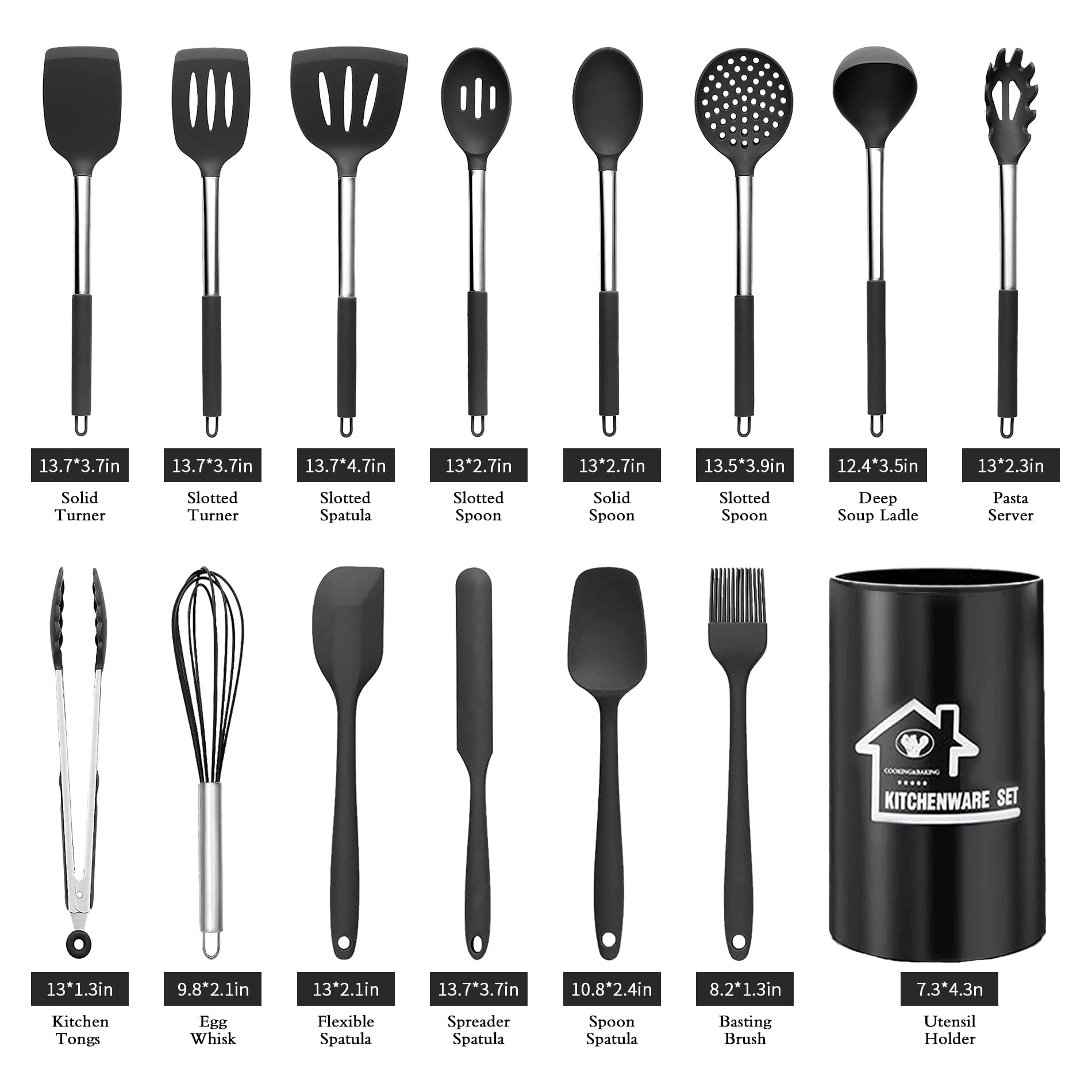 Kitchen Utensils Set,Silicone Cooking Utensils Set 15PCS,Non-Stick Silicone Kitchen  Utensils Set,Heat Resistant 446°F Cooking Spoons,Kitchen Tool Set,kitchen  essentials for new home (Non Toxic) - Yahoo Shopping