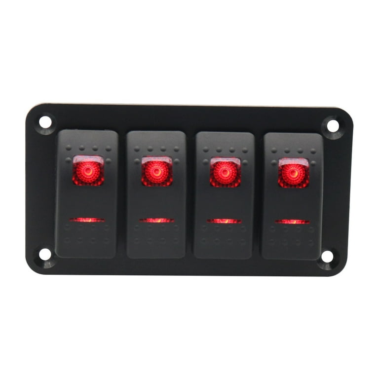 12v 20a Red Led 6 Gang Switch Panel Rocker Toggle - Temu