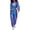 Blue, variant on QHFBli Womens Shiny Metallic 2 Piece Outfits Colorblock Holographic Jogger Long Sleeve Crop Hoodie Sweatsuit Sets