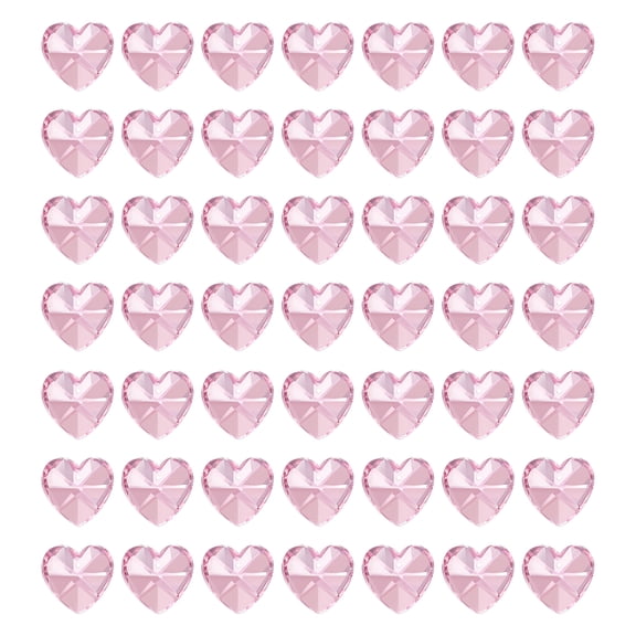 Uxcell K9 Crystal Heart Beads 1 Holes Pendants, 50 Pack 14mm Chandelier Prisms Parts Ornaments Hanging Beads for DIY Arts Crafts Decoration, Pink