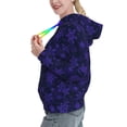thumbnail image 2 of Sikiie purple flower Snowflake Women's Casual Hoodies Long Sleeve Lightweight Pullover Tops Loose Sweatshirt-Large, 2 of 7