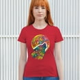thumbnail image 3 of Tee Hunt Howling Wolf and Moon T-Shirt Dean Russo Colorful Wild Life Women's T-Shirt Tee, Red, Large, 3 of 5