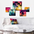 thumbnail image 2 of Designart "Palm Trees Vibrant III" Modern Landscape Beach Metal Art Living Room Set, 2 of 5
