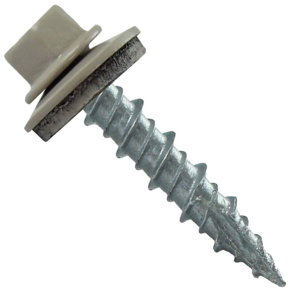 Metal Roofing Screws: (250) 10 x 1" Ash Gray Hex Head Sheet Metal Roof Screw. Self Starting Metal to Wood siding Screws. EPDM Washer. Colored Head