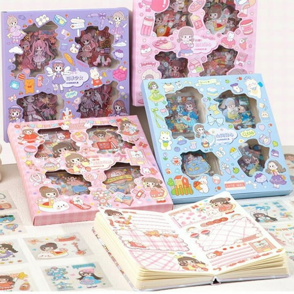 20Pcs PET Pattern Cartoon Scrapbooking Cute Sticker DIY Handbook Kawaii Stickers Decoration Stationery Supplies