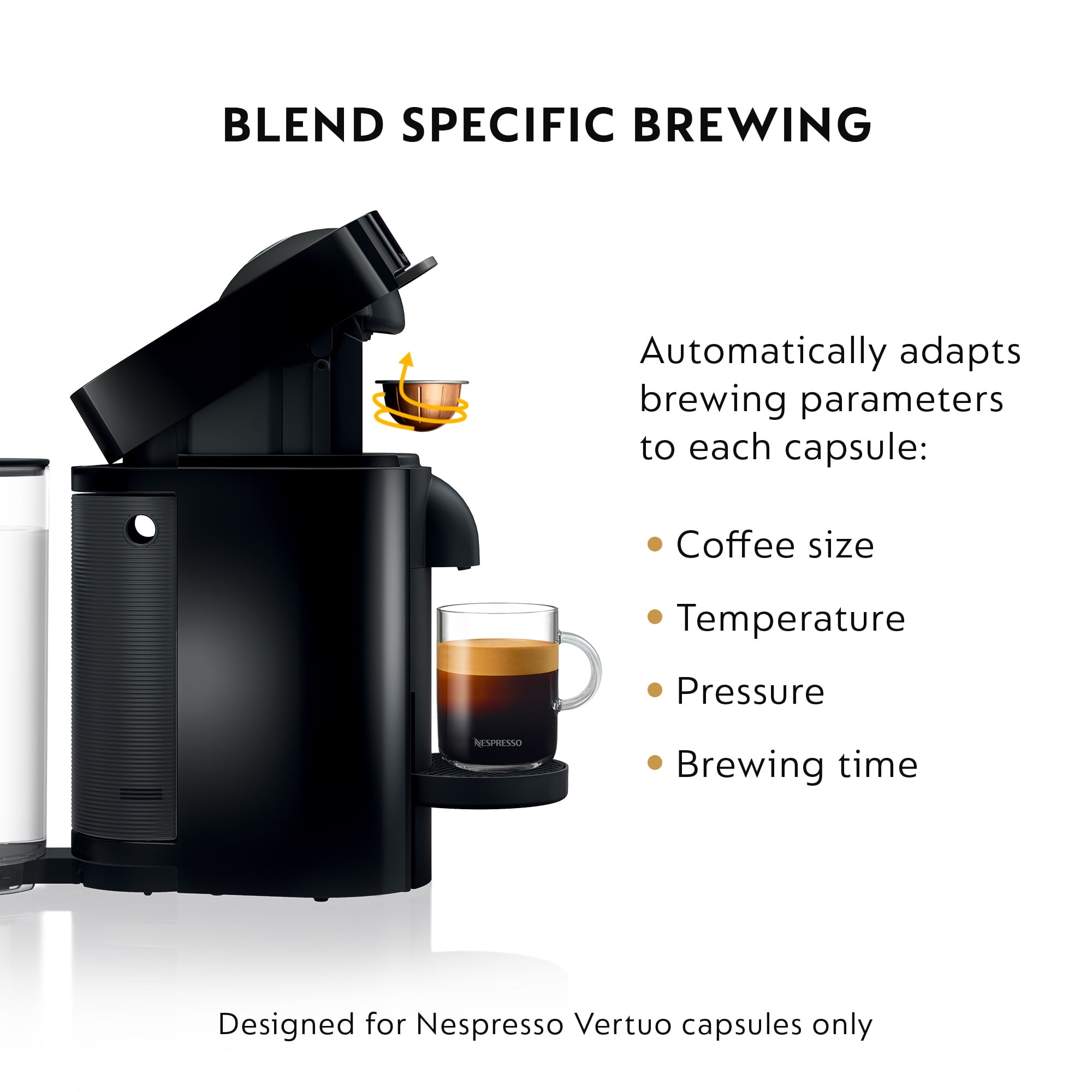 Nespresso Vertuo Plus DeLonghi Coffee Machine Black Wihout Aeroccino ENV155BAE 