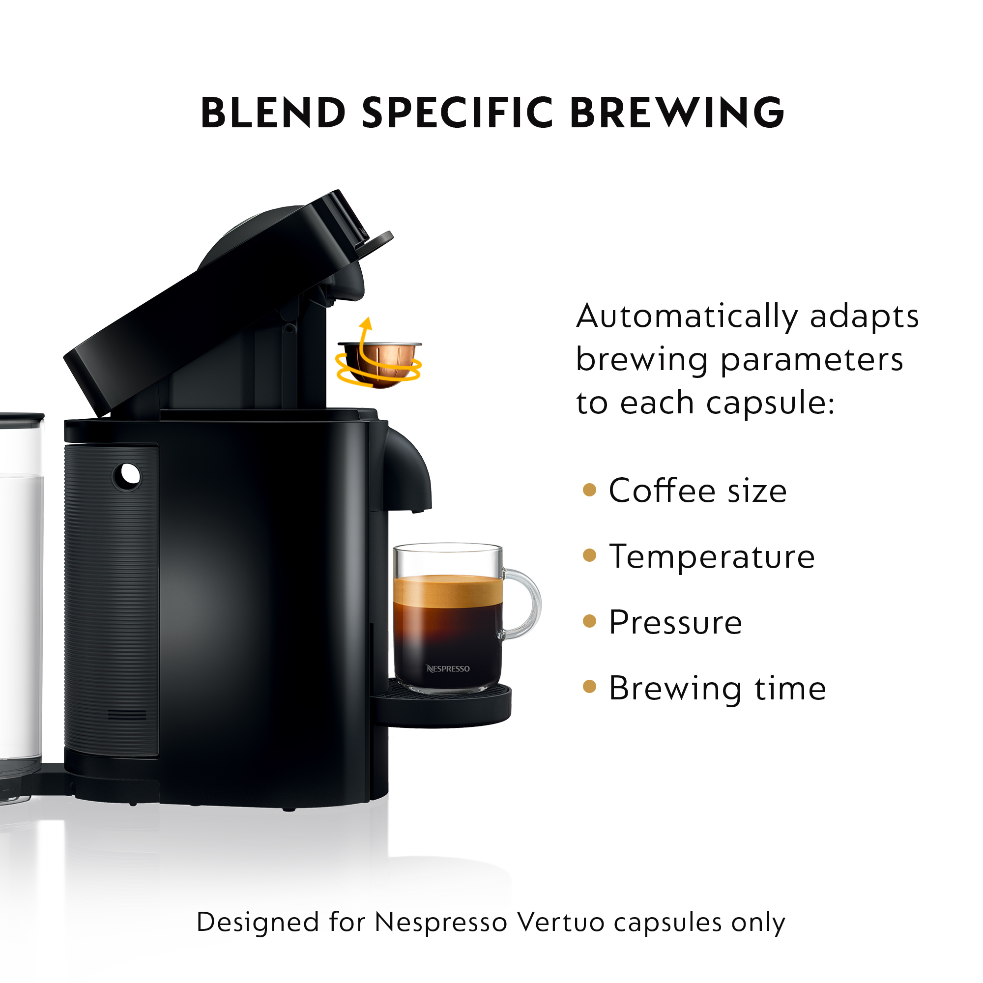 Nespresso Vertuo Plus Coffee and Espresso Maker by De'Longhi, Black - image 3 of 8
