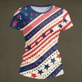 thumbnail image 4 of longantii Patriotic Shirts for Women Patriotic July 4th Short Sleeves Tshirts Fashion Crew-Neck Tunic Tops 2026 Summer Blouses Color-Blocking Outfits Red XL, 4 of 7