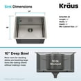 thumbnail image 5 of KRAUS Standart Pro 21" Undermount Single Bowl 16 Gauge Stainless Steel Kitchen Sink, 5 of 8