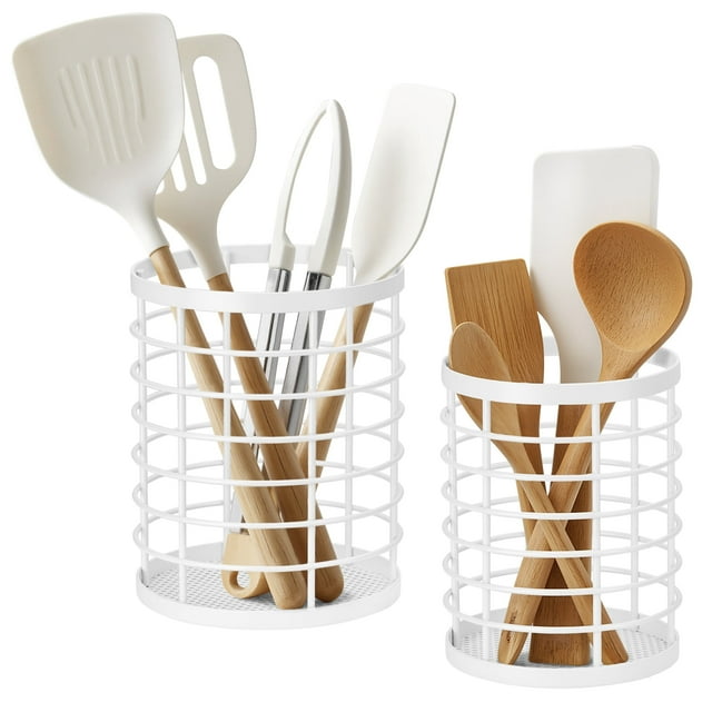 Mimifly Organizadores de Utensilios de Cocina con Escurridor de Metal - Paquete de 2