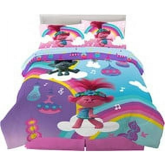 Franco Manufacturing Trolls World Tour 5-Piece Bedding Set, Multicolor