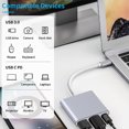 thumbnail image 3 of USB C Hub, Aluminum Alloy USB C Docking Station 3 In 1 5Gbps Transmission  For Projector, 3 of 8