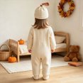 thumbnail image 3 of HCNTES Baby Boy Winter Clothes Newborn Baby Boy Halloween Outfit Cutest Pumpkin in the Patch Romper Jumpsuits One Piece Infant Coming Home Outfit With Knot Hat 2Pcs Clothing Set, 3 of 4