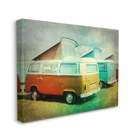 Stupell Industries Vintage Summer Automobiles with Iconic Van Design Designed by Ashley Calhoun