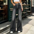 thumbnail image 7 of Vivianyo HD Women's Elastic Waist Drawstring Flare Jeans with Pockets, High Waist Denim Pants For Women, Long Flared Pull on Denim Trousers for Shopping Trips and Casual Outings, Sizes S-2XL, 7 of 7
