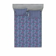 thumbnail image 2 of Ambesonne Abstract Fitted Sheet & Pillow Sham Set, Hand-drawn Retro Waves, Twinxl, Dark Blue Violet, 2 of 3