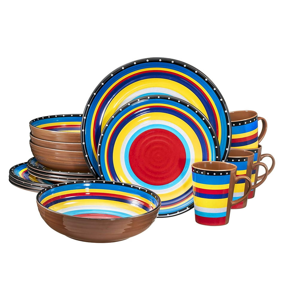 Melamine Dinnerware Set, 16 Piece, Service for 4