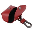 thumbnail image 3 of Funda de cuero de lujo para auriculares inalámbricos, con llavero, caja de carga, cierre a presión, funda protectora, bolsillo de transporte, compatible con Pro 3 (rojo), 3 of 8