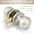 thumbnail image 2 of (4 Pack) knobelite Round Passage Door Knob(Non-Locking Knobs), Keyless Doorknobs Interior/Exterior Door Lockset,Passage Knobs for Hallway/Closet,Satin Nickel Finish Modern Design Door Hardware, 2 of 6