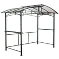thumbnail image 3 of , Grill gazebo 8x5ft,outdoor patio canopy,BBQ shelter with steel Hardtop and side shelves, Black ,Steel ,, 3 of 18
