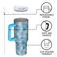 thumbnail image 4 of Light Blue Christmas Snowflake Pattern Tumbler with Handle and Lid,40oz Double Wall Vacuum Insulated Tumbler,Cups Gift for Women and Men, 4 of 7
