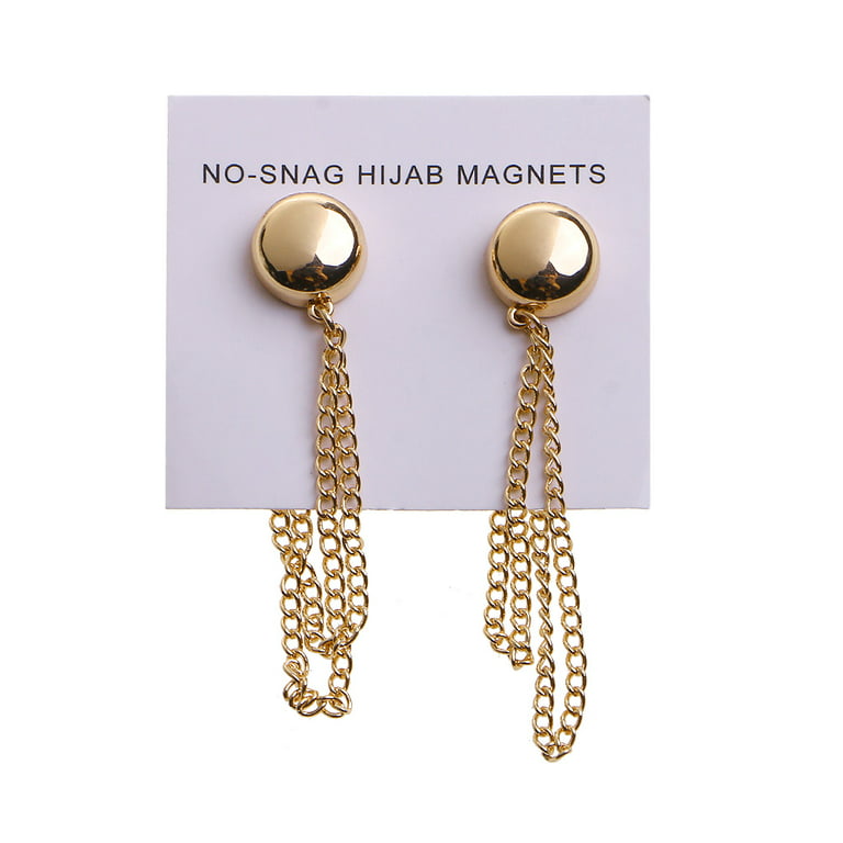 HeroNeo Women's 2 Pieces No Hole Pins Brooch Magnet Hijab Clip