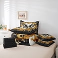 thumbnail image 6 of Manfei Wild Butterfly 7pcs Bedding Queen Size for Girls, Vintage Damask Comforter Sets with Sheets, Gold Rose Flower Bed Set, Microfiber Bedroom Decor, 6 of 8
